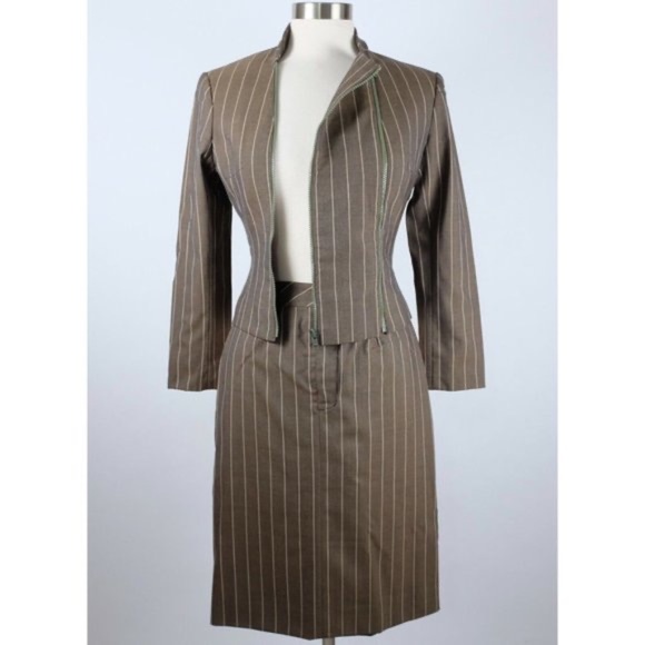 Vintage 90s Christian Dior suit John Galliano 38 US 2 skirt jacket - Picture 3 of 11